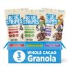 Blue Stripes Granola Variety Pack - Peanut Butter Banana, 70% Dark Chocolate, Hazelnut Butter | Gluten Free Whole Cacao Granola for Cereal, Yogurt, Snacking | No Refined Sugar, Vegan 7 oz Bag (3 Pack) view 1