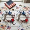 Aulaygo 2pcs Patriotic Candle Rings Wreaths Summer White Red and Blue Mixed Berries & Pip Berry Candle Rings Artificial Candle Holder for 4 of July Home Kitchen Table Centerpiece (Blue) view 3