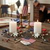 Aulaygo 2pcs Patriotic Candle Rings Wreaths Summer White Red and Blue Mixed Berries & Pip Berry Candle Rings Artificial Candle Holder for 4 of July Home Kitchen Table Centerpiece (Blue) view 4