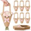 Mooliwe 20 Pcs Wedding Flower Bouquet Holder with Bow Flower Paper Gift Bags with Handles Kraft Packaging Wrap Bags for Florist Wedding Birthday Baby Shower Small Business Party Decor view 1