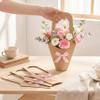 Mooliwe 20 Pcs Wedding Flower Bouquet Holder with Bow Flower Paper Gift Bags with Handles Kraft Packaging Wrap Bags for Florist Wedding Birthday Baby Shower Small Business Party Decor view 3