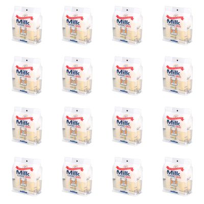 Milk Korean Rice Snack 16 Pack, Non-Fried Crispy Rice Bars, Melt-in-Your-Mouth Texture, Individually Wrapped Milk Flavor Snack, 8.53oz (241.8g) Each