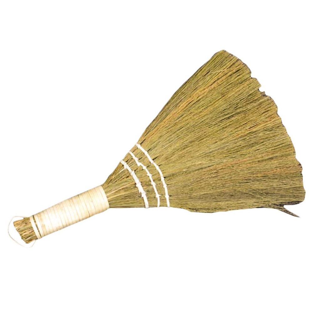 IDEANATEGRATE Handheld Small Straw Broom for Desktop Cleaning, Flexible Short Handle Manual Palm Broom for Kitchen Countertop Dust Removal, 1pcs Household Cleaning Brush