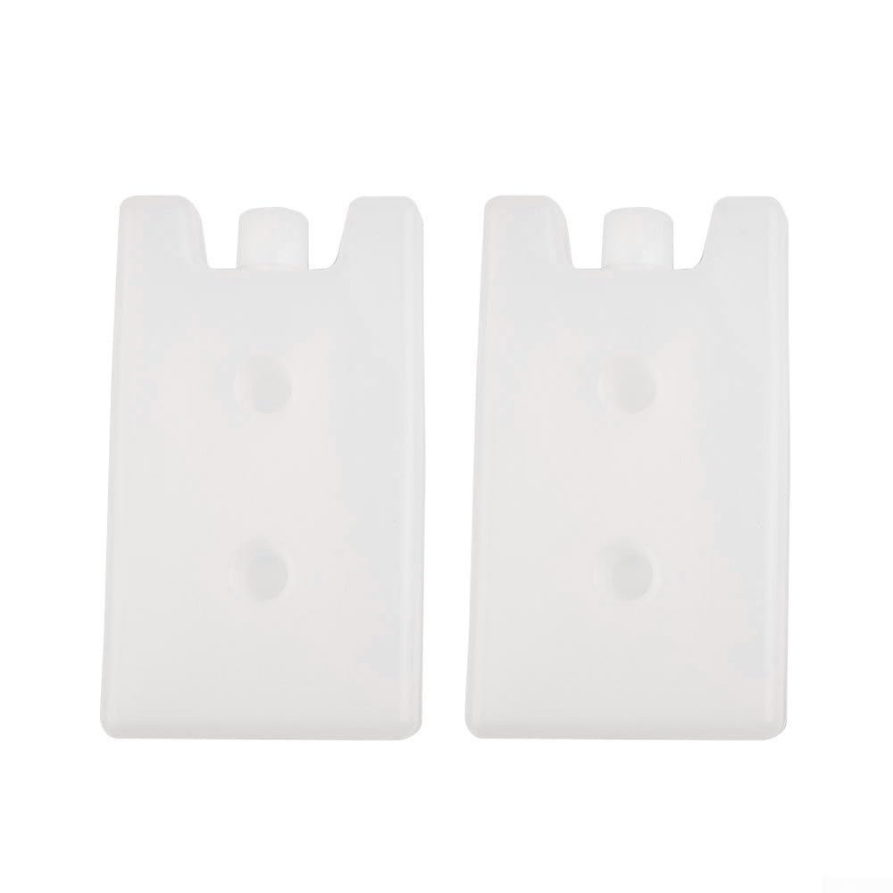 2 Pack Empty Ice Packs 400ml, Reusable Slim Blocks for Lunch Boxes Coolers, Plastic Gel Inserts to Keep Food Drinks Cold (Water Not Included)