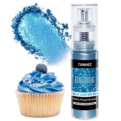 Blue Edible Glitter Spray - 23g Edible Luster Dust Metallic Food Grade Glitter for Cake Decorating, Drinks, Cocktails - Shimmer Food Coloring Powder for Icing, Candy, Cookie & Wine