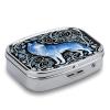 Blue Wolf Print Pill Box 2 Compartment Decorative Metal Pill Case for Pocket Or Purse Travel Portable Medicine Box Pill Container Organizer for Vitamins Fish Oils Supplements view 3