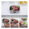 Liangguang Powder Leopard Pill Case Portable Medicine Organizer Travel Daily Pill Box Small Metal Medicine Box for Purse Pocket Pill Container Holder Two Compartments Medication Holder view 4
