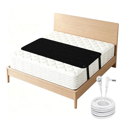 Grounding Mat for Bed,PU Leather Grounding Bed Mat with 15Ft Cord, Grounding Mattress Pad for Sleeping (Queen)
