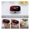 Red-Black Shark Pill Box 2 Compartment Decorative Metal Pill Case for Pocket Or Purse Travel Portable Medicine Box Pill Container Organizer for Vitamins Fish Oils Supplements view 4