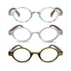 2SeeLife 3-Pack Small Round TR-90 Reading Glasses for Men & Women - Narrow-Medium Fit, Sturdy Frame, Spring Hinges, Retro Readers, Aqua Blue, Clear, Green, +1.50 view 1