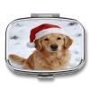 Winter Warm Sunlight Pill Case Portable Medicine Organizer Travel Daily Pill Box Small Metal Medicine Box for Purse Pocket Pill Container Holder Two Compartments Medication Holder view 1