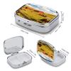 Ranch Pill Case Portable Medicine Organizer Travel Daily Pill Box Small Metal Medicine Box for Purse Pocket Pill Container Holder Two Compartments Medication Holder view 2