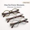 2SeeLife 3-Pack Small Round TR-90 Reading Glasses for Men & Women - Narrow-Medium Fit, Sturdy Frame, Spring Hinges, Retro Readers, Aqua Blue, Clear, Green, +2.75 view 3