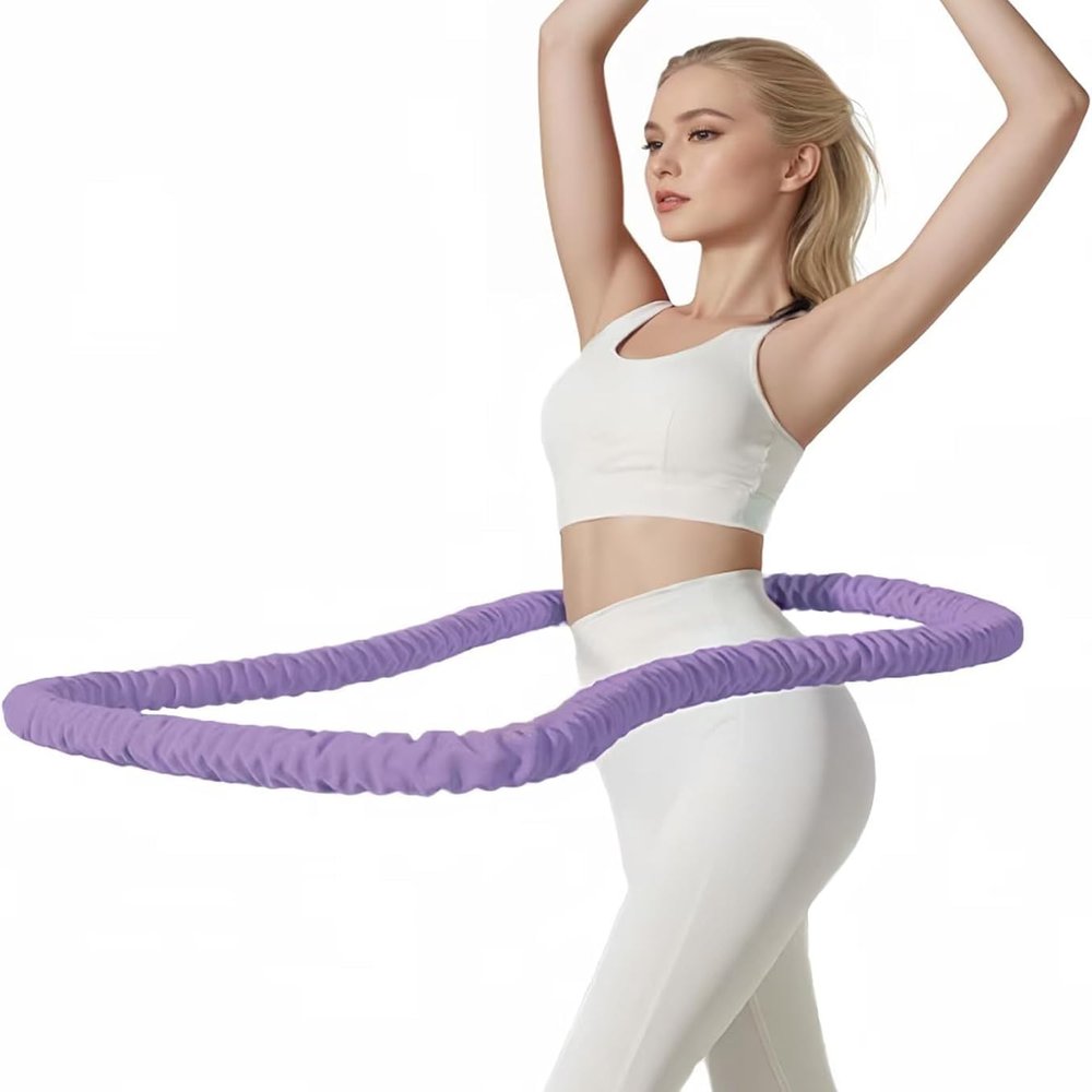 3 lbs Soft Weighted Hoop for Adults -Fold Gentle Fat Burning and Waist Toning, Pinch-Proof Design,Soft Material Won't Irritate Skin Perfect for Home/Travel/Postpartum Recovery