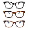 2SeeLife 3-Pack Wide Reading Glasses for Women Medium-Large Fit, Thick & Sturdy Frame, Spring Hinges, Premium Designer Readers, Grey Leopard, T. Blue, T. Green, +1.50 view 1