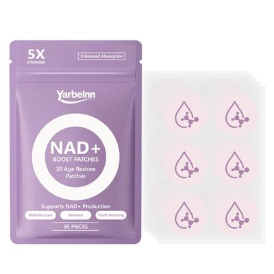 5X Stronger NAD+ Boost Patches for Women & Men, Plant-Based Formula for Daily Energy,Wellness Care Patches,30 Pack