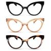 2SeeLife 3-Pack Oversized TR-90 Cat Eye Reading Glasses for Women Narrow-Medium Fit, Durable and Sturdy Frame, Premium Readers, Black, Champagne, Tortoise Brown, +1.00 view 1