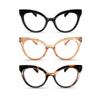 2SeeLife 3-Pack Oversized TR-90 Cat Eye Reading Glasses for Women Narrow-Medium Fit, Durable and Sturdy Frame, Premium Readers, Black, Champagne, Tortoise Brown, +2.25 view 1