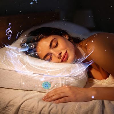2026 Sleep Pillow Speaker,Bluetooth Under Pillow Speakers for Sleeping,Bone Conduction White Noise Sound Machine for Sleeping,Ergonomic Skin-Friendly Sleep Pillow with 30 Min Auto Shut Off