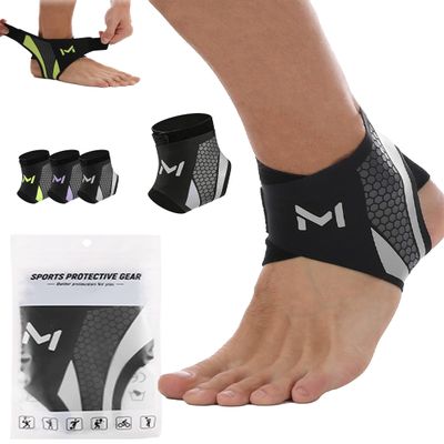 Ankle Brace for Men & Women, Adjustable Breathable Lace-Up Stabilizer with Figure-8 Straps for Sprained Ankle Support, Prevents Rolling, Ideal for Basketball, Running, and Sports (Gray*1)