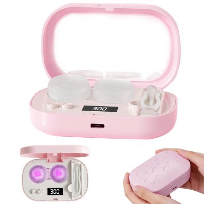 Contact Lens Cleaning Case, Eye Lens Washer Machine, Compact Size LCD Display Cleaner, Contact Care Accessory, Len Maintenance Gadget with Practical Design, Home Travel for Office Dormitory