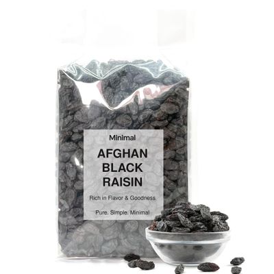 Minimal Black Raisins With Seeds 16 OZ(454g) Natural Sun-Dried Black Grapes | No Sugar Added | Healthy Snack | Premium Dried Fruit