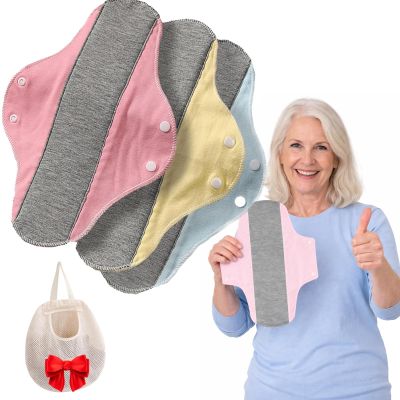 3/6Pcs S/L Size Reusable Velour Pads Incontinence, Upgraded and Extended Velour Pads-Graphene Absorbent Pad, Leakproof Cloth Pads, Breathable Pad for Day/Night Use (3pcs(Random Color), S(9.1*7.7in))