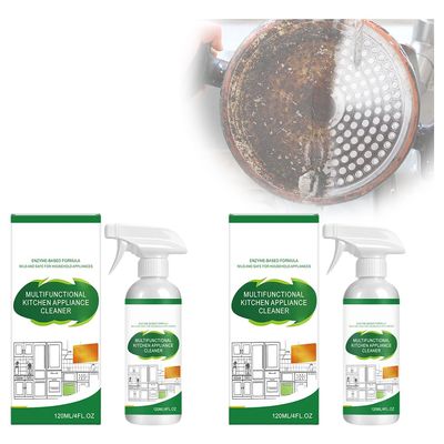 ROVIA Kitchen Appliance Cleaner Spray, Multi-Purpose Cabinet Cleaner All in One, Kitchen Cabinet Cleaner for Stove Oven Range Hood Countertop, No Rinse No Scratch, 120ml/4oz (2PCS)