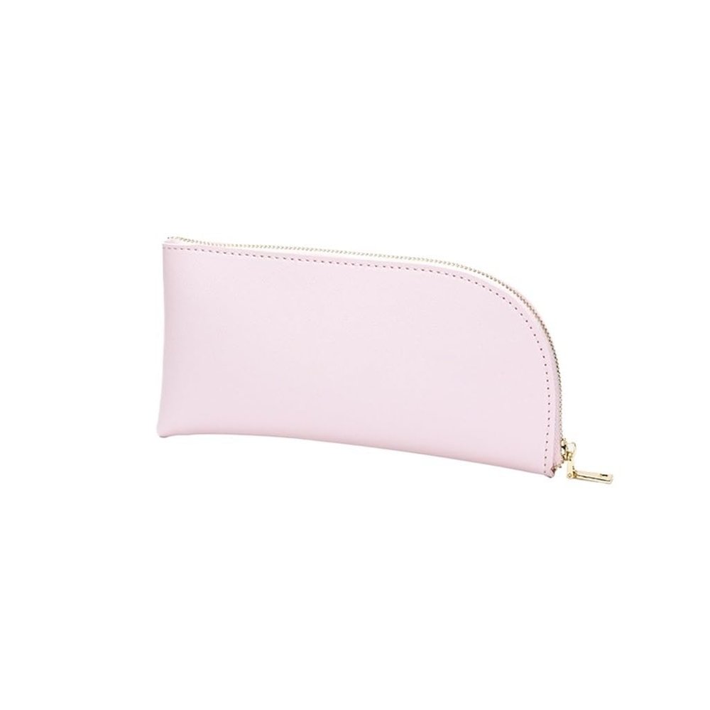HIONJIN Leather Large Capacity Student Pencil Case Literary Art Bag