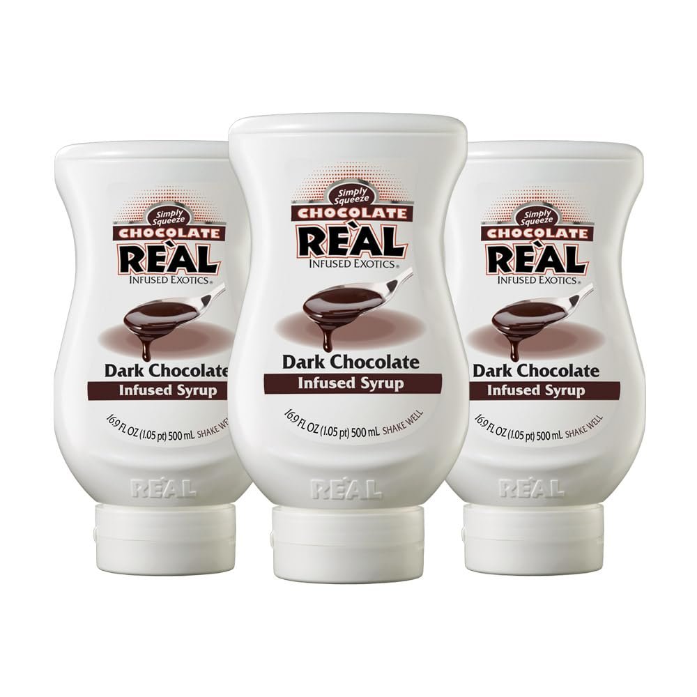 Rel Infused Exotics Dark Chocolate Syrup, 16.9 fl oz, 3 Pack