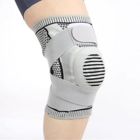 1 PAIR Copper Knee Brace Knee Support with Patella Gel Pad & Side Stabilizers for Knee Pain Sport Arthritis ACL Joint Pain Relief (Grey, Small)