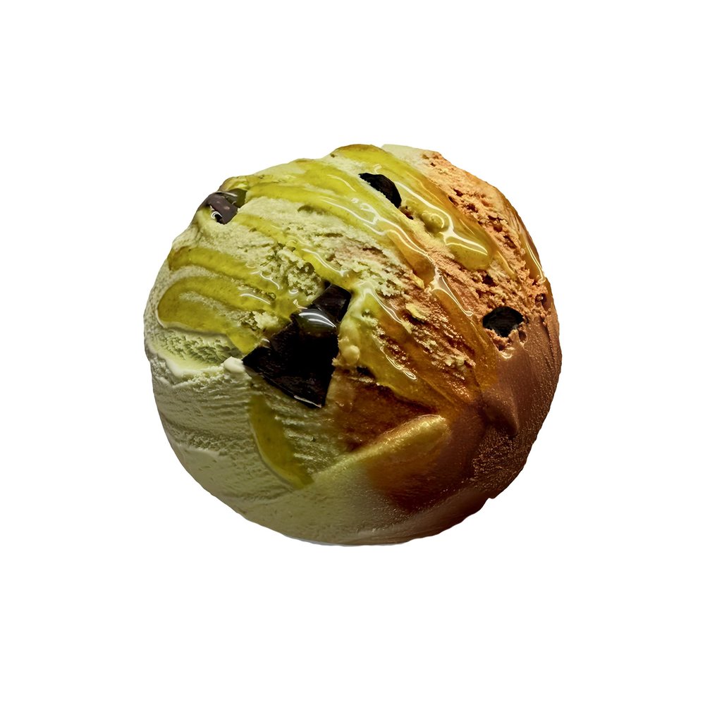 G.S. Gelato Dubai Style Chocolate Pistachio Gelato with Kataifi Chocolate Bark, 2 Tubs of 146 oz Each, Frozen Premium Artisan Dessert, Kosher Certified