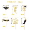 Girl Graduation Cupcake Toppers 2026 Graduation Decorations 24 PCS, Glitter Gold Class of 2026 Cupcake Topper Supplies, 2026 Graduat Decorations Party Decorations, Diploma, Grad Cap Set (Gold Girl) view 3