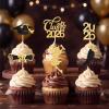 Girl Graduation Cupcake Toppers 2026 Graduation Decorations 24 PCS, Glitter Gold Class of 2026 Cupcake Topper Supplies, 2026 Graduat Decorations Party Decorations, Diploma, Grad Cap Set (Gold Girl) view 4
