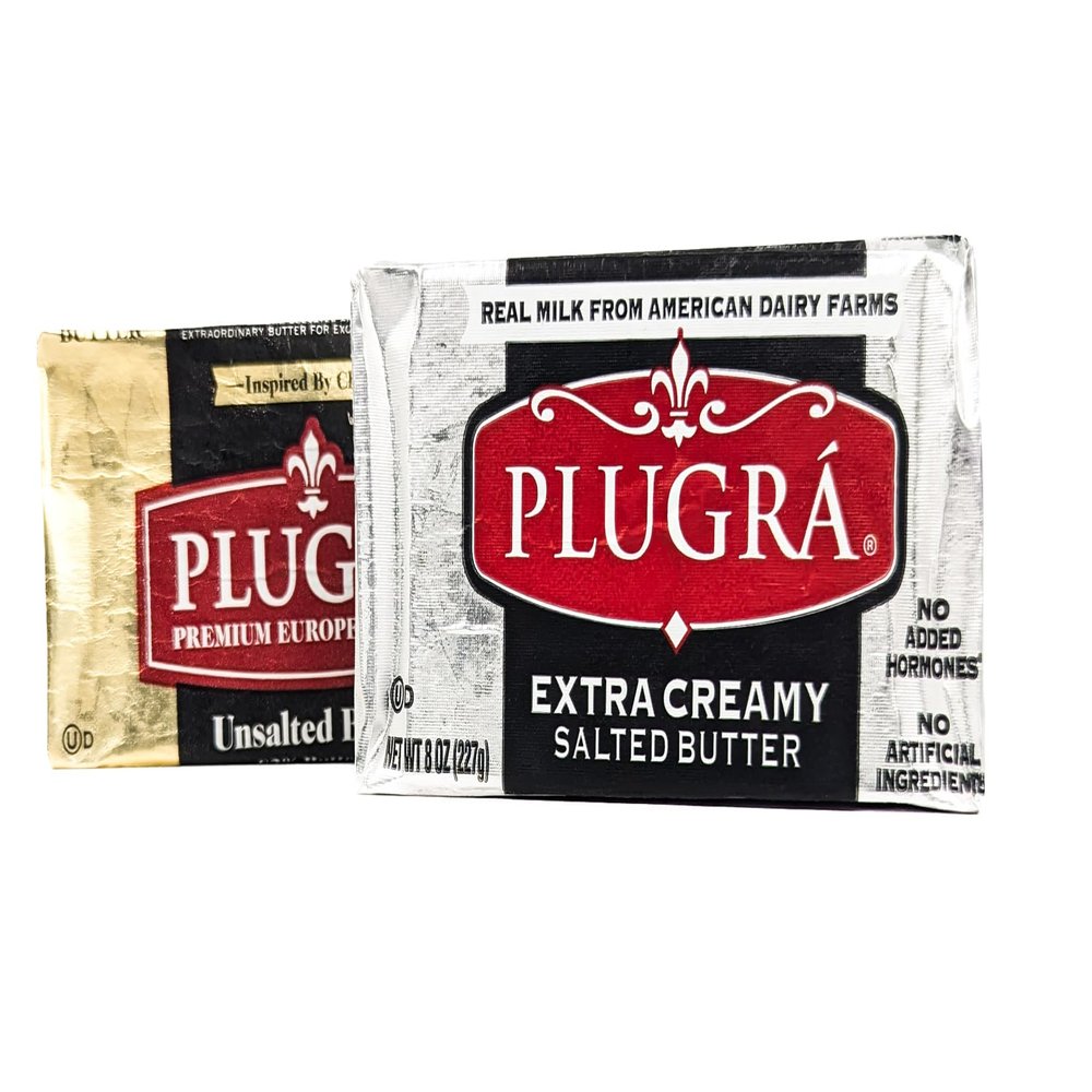 European Style Plugra Butter Variety Pack (Salted & Unsalted) 8 oz Each