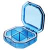 Kichvoe Portable Weekly Pill Organizer, Blue Mini Medication Dispenser with 4 Compartments, Travel-Friendly Moisture-Proof Pill Case for Daily Vitamins and Tablets view 1