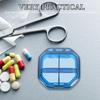 Kichvoe Portable Weekly Pill Organizer, Blue Mini Medication Dispenser with 4 Compartments, Travel-Friendly Moisture-Proof Pill Case for Daily Vitamins and Tablets view 3