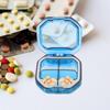 Kichvoe Portable Weekly Pill Organizer, Blue Mini Medication Dispenser with 4 Compartments, Travel-Friendly Moisture-Proof Pill Case for Daily Vitamins and Tablets view 4