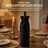 LFH Reusable Cotton Rich Wine Bags with Drawstring Closure | Wine Bottle Gift Bags for Wine | Eco-Friendly Reusable Bottle Gift Bag for Holidays & Parties | Pack of 6 | 6x14 Inches | Black view 2