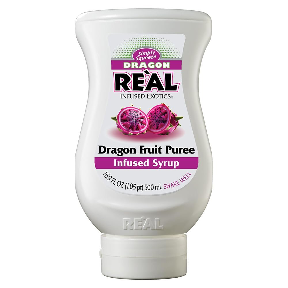 Dragon Rel Infused Exotics, Dragon Fruit Puree Infused Syrup, 16.9 FL OZ Squeezable Bottle