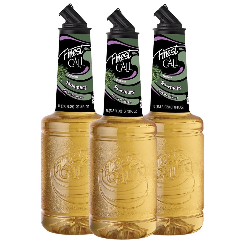 Finest Call Premium Rosemary Syrup Drink Mix, 1 Liter Bottle, 3 Pack