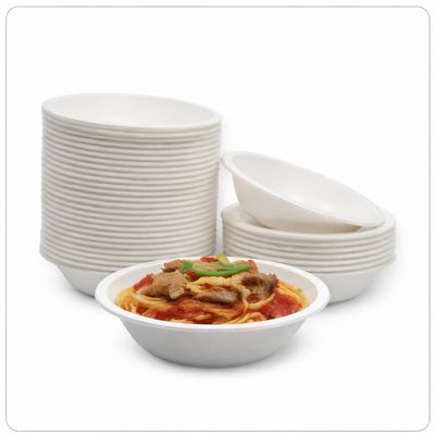 ProTakeOut Bagasse Noodle Bowls, Compostable Disposable Food Containers, Round & Square Bowls, Multiple Sizes and Pack Counts Available (30, 32 oz Round)
