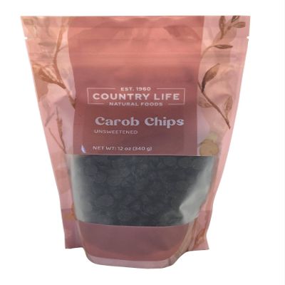 Unsweetened Carob Chips - No Added Sugar, No Caffeine - Chocolate Alternative Baking - Vegan Dairy-Free (12 Oz)