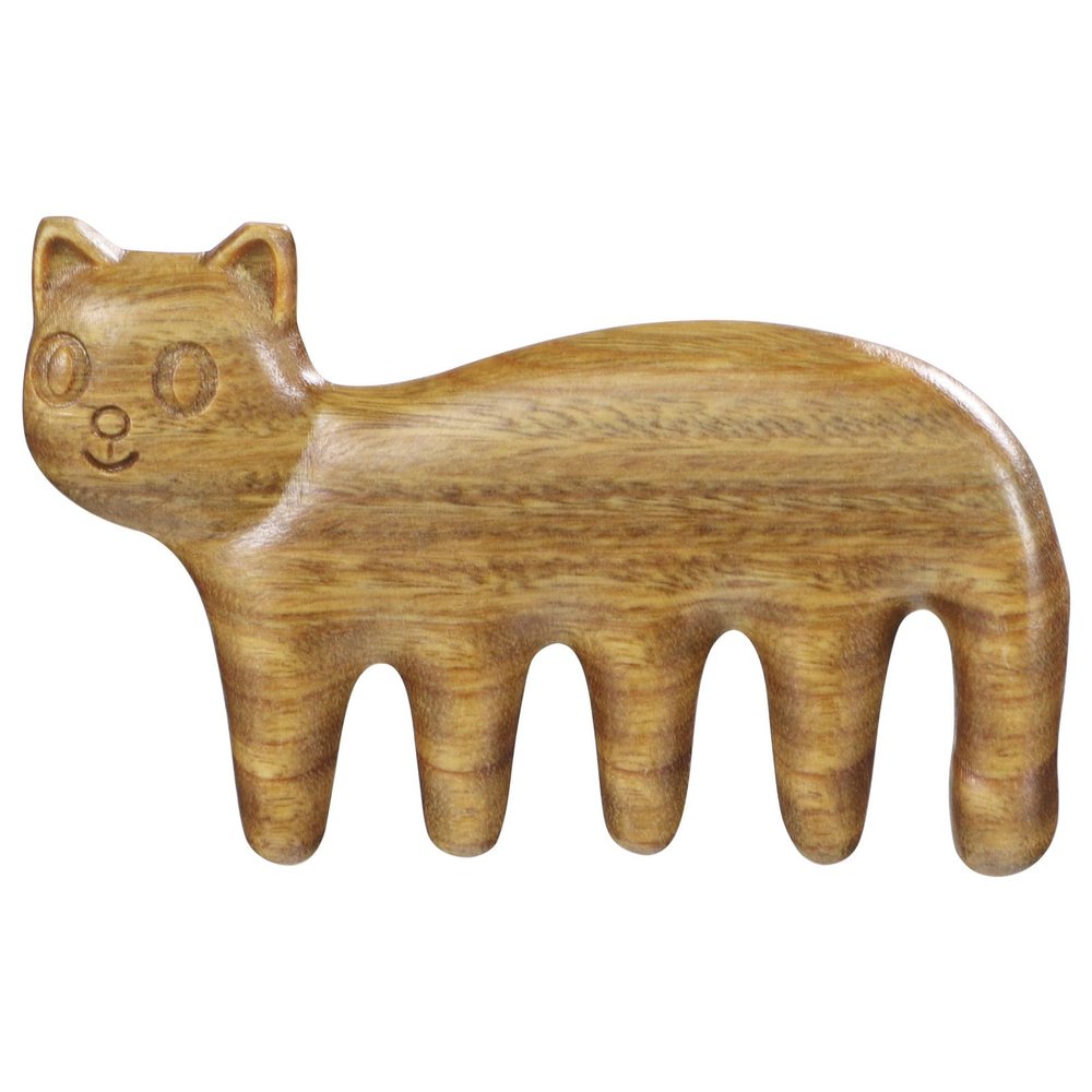 DECHOUS Cat-Shaped Wooden Scalp Massager Comb for Head Acupoint Massage, Cute Cat Design Sandalwood Material, Full Body Relaxation Tool for Stress Relief and Scalp Care