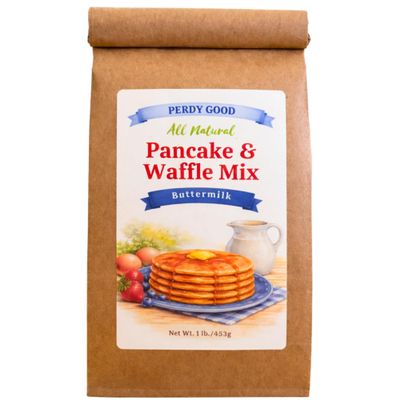 Buttermilk Pancake Mix & Waffle Mix All Natural, Just Add Water, Easy Breakfast, No Preservatives, Fluffy Pancakes, Crispy Waffles, Homemade Taste, 16 oz Perdy Good New England Cupboard