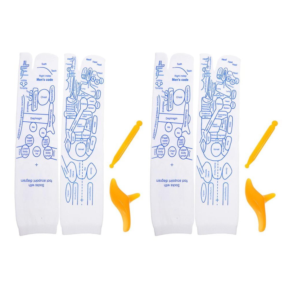 HINTRMENT Foot Massage Sock Set with Reflexology Tools, Acupressure Foot Pressure Point Socks for Men, 2 Sets for Athletes, Office Workers, Seniors, and Relaxation Therapy