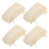 AMUSLESUR Natural Raffia Paper Shred Filler for Box Filling, 4pcs 100g Cream Crinkle Tissue Paper for Basket and Party Decoration, Wedding and Holiday Wrapping Supplies view 1