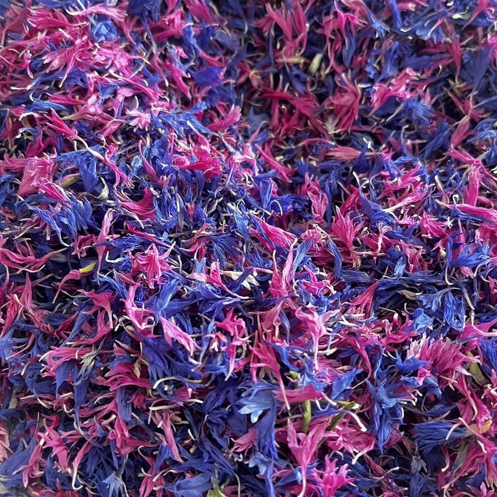 10g Pink Blue Cornflower Petals Edible Dried Flowers for Cake Decorating, Dessert Toppings, Candle Making, Soap Making, and Crafting All-Natural, Food Grade