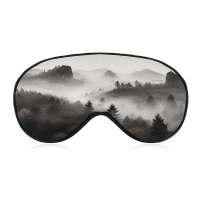 Foggy Mountains Forest Sleep Mask Block Light Eye Sleep Shade Cover Comfortable Lightweight Sleeping Blindfold Soft Breathable Night Eye Cover Adjustable Band Eye Mask for Men Women