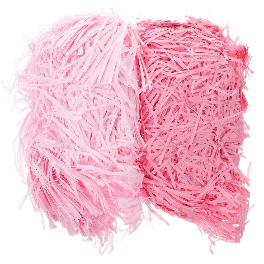 COOPHYA Shredded Paper Filler 2pcs Box Crinkle Paper for Basket Filling and DIY Wrapping Pink and Light Pink for Party Supplies and Proposal Boxes